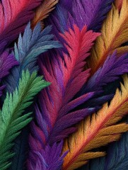 Poster - Vivid colorful feathered pattern vibrant and intricate composition of plumage a visual symphony bold hues