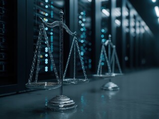 Poster - Scales of Justice Balanced on Data Servers Representing Data Governance Regulation and Legal Framework for Cybersecurity