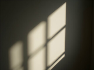 Poster - Abstract Window Light and Shadow Play on Wall, Evoking Serenity and Minimalist Aesthetics with Soft Glow and Blurred Edges to create a calming atmosphere