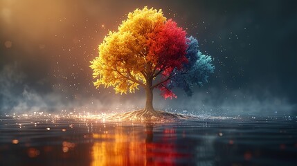 Wall Mural - colorful tree spirit