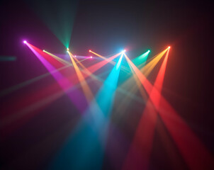 Poster - Captivating Blurred Prism Lights Display with Dramatic Lighting and Negative Space Creates an Abstract and Mesmerizing Visual Experience