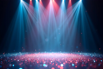 Poster - Captivating holographic textures shimmer under the vibrant stage spotlights creating a mesmerizing and enchanting atmosphere for any performance or display