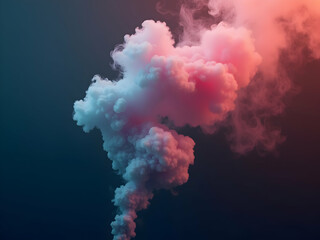 Poster - Captivating Smoke Plume, A Mesmerizing Abstract Composition with Ethereal Hues and Dynamic Textures for Background Design and Creative Projects