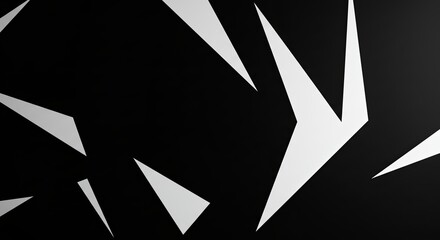 Poster - A black and white image of a white triangle with a black background