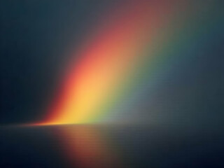 Poster - Dramatic Rainbow Reflection, A Vibrant Spectrum Emerging from the Depth, Illuminated by Intense Lighting, Creating a Mesmerizing and Ethereal Atmosphere