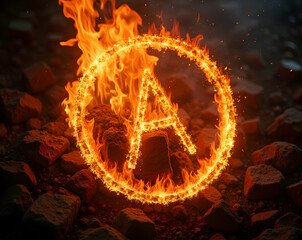 Poster - Dynamic depiction of a burning metal overlay featuring an intense white-hot heat effect, creating a visually striking and captivating digital artwork
