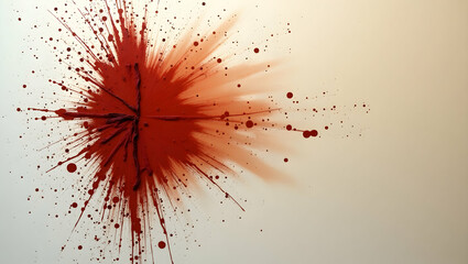 Poster - Dynamic Red Splatter Burst, An Abstract Composition Evoking Energy, Movement and Artistic Flair, Ideal for Creative Projects and Design Applications