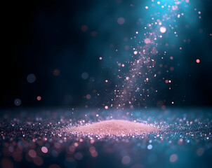 Poster - Elegant depiction of floating glitter dust with dramatic lighting creating a magical atmosphere perfect for festive designs and creative projects