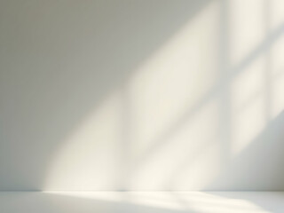 Poster - Elegant interior scene featuring a subtle interplay of light and shadow creating a serene ambiance, ideal for showcasing products or minimalist designs with refined aesthetics