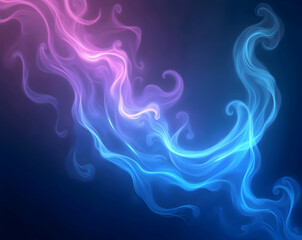Poster - Enchanting Flux, A mesmerizing display of swirling magic fire with an ethereal overlay of enchanted blue and purple hues that captivates the senses