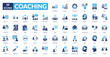 © Zero_wing - Coaching fill icon collection set. Includes mentoring, training, guidance, leadership, support, development, skills, strategy, motivation, improvement, feedback, expertise, learning, success