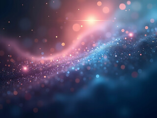 Poster - Enchanting Interstellar Shimmer, A Mesmerizing Macro Shot with Soft Gradient and Dazzling Light Play, Capturing the Beauty of a Distant Galaxy in Abstract Form