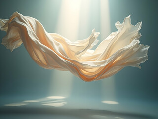 Aufkleber - ethereal dance of flowing fabric suspended mid air as light and shadow interplay creating a captivat