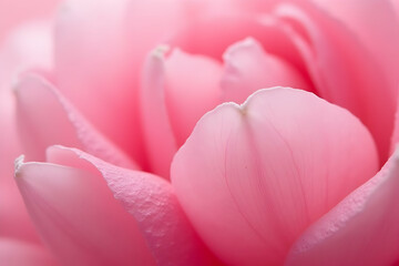 Poster - Ethereal Pink Petal, An Abstract Macro Shot Evoking Serenity and Softness, Capturing the Delicate Texture and Gentle Curves of a Blooming Flower in Detail