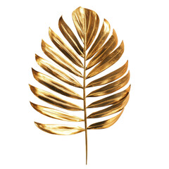 Poster - Gleaming gilded leaf against stark backdrop creating opulent botanical statement