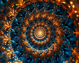 Poster - Mesmerizing Fibonacci Spiral, A Symphony of Golden Ratio Patterns Unveiling the Beauty of Mathematical Harmony and Artistic Expression Through Intricate Design