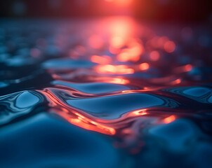 Poster - Mesmerizing liquid ripples glow with vibrant colors and blurred edges creating a dreamlike atmosphere ideal for creative projects and captivating designs
