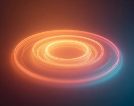 Mesmerizing macro shot of glowing light rings creating a captivating gradient effect, perfect for showcasing abstract concepts and modern technology visuals