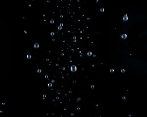 Poster - Mystical underwater realm, A serene dance of translucent bubbles rising gracefully in an infinite expanse, invoking feelings of calmness and otherworldliness