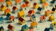 © thenort - Colorful miniature houses arranged on a document, symbolizing real estate or housing market.