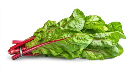 Poster - Bunched chard leaves with eye-catching red ribs, perfect organic look