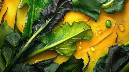 Poster - Close-up of freshly harvested chard, bold stem contrast and leaf texture