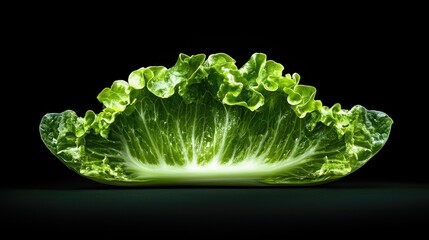 Aufkleber - Fresh lettuce leaves with clean natural curves, isolated on dark background