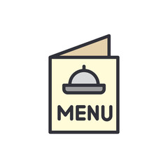 Wall Mural - Catering menu colored icons, minimalist vector illustration ,simple transparent graphic element .Isolated on white background