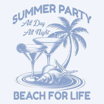 summer party t shirt design. Palm tree, summer graphic with text for t-shirt graphic and other uses in vector. Summer Graphic Calif Summer Vibes beach poster typography California beach party palm 