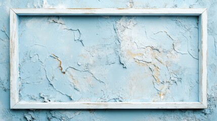 Poster - Artistic frame on textured blue wall interior decor photography modern environment close-up creative concept