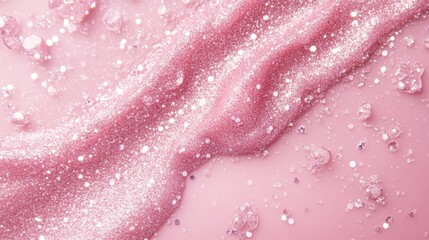 Poster - Sparkling pink glitter stream abstract background image art vibrant close-up creative concept for visual appeal