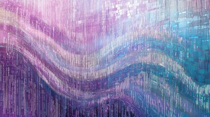 Fototapete - Dynamic flow of binary data digital realm abstract art colorful environment close-up view concept of technology