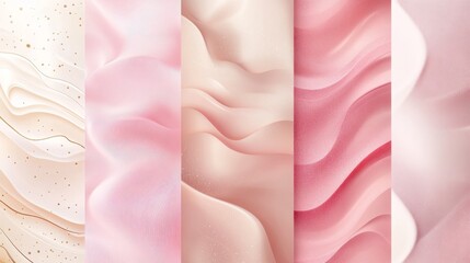 Poster - Elegant pink wave patterns digital design abstract art soft textures aesthetic viewpoint visual harmony