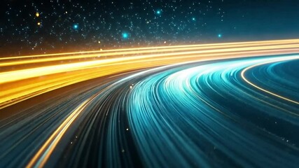 Poster - Abstract light trails creating a dynamic motion effect in space