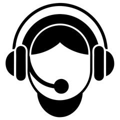 Poster - Customer Support Icon Headset Business Icons Vector Illustration