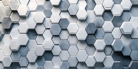 Poster - Geometric Hexagon Pattern on a Textured Wall Showcasing Modern Design Elements and Contrasting Colors for Interior Spaces