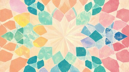 Leinwandbilder - Pastel geometric mosaic pattern background.