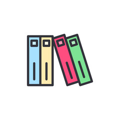 Poster - Library book colored icons, minimalist vector illustration ,simple transparent graphic element .Isolated on white background