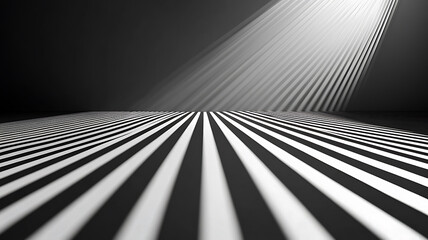 Poster - Abstract striped floor in monochrome with soft light isolated on white background