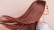 © mongkonchai - Flowing red hair style beauty studio photography indoor side view hair care tips