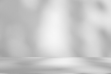 Leinwandbilder - Wall interior background, studio and backdrops show products.with shadow from window color white and grey. background for text insertion and presentation product