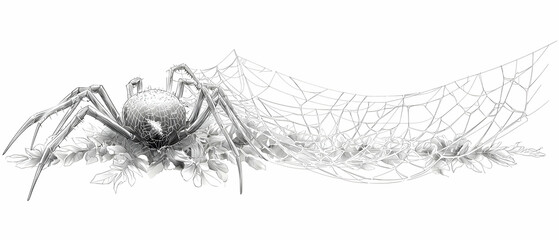 Spider with intricate web