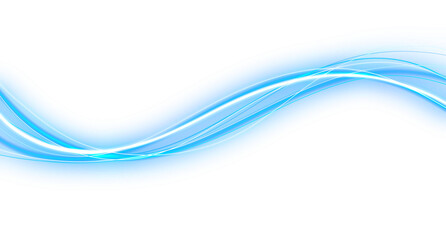 Wall Mural - smooth flowing blue neon wavy lines background