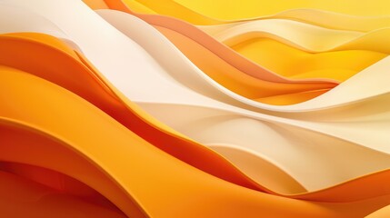 Poster - Abstract flowing waves in orange and yellow hues. Digital artwork for modern and dynamic design. Background image of swirling orange color floating and flowing texture. Bright texture concept. AIG51.