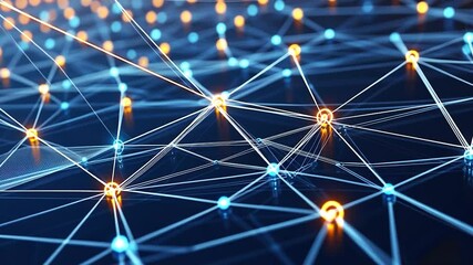 Poster - Abstract network of interconnected glowing points.