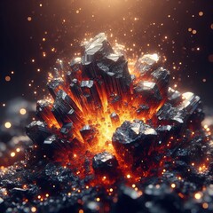Wall Mural - Shimmering Ember its surface intricate