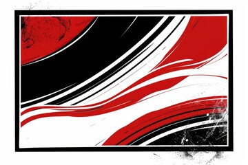 Poster - Abstract geometric design in black, red, and white tones. Modern art and digital background. Background image of red and black geometric shape with white background. Modern artwork. Visual. AIG51.
