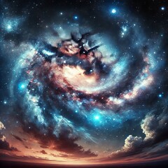 Wall Mural - Starry night contemplation and curiosity