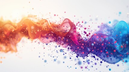 Fototapete - This vibrant abstract design features flowing colors and playful dots, creating a dynamic visual experience perfect for backgrounds or creative projects.