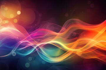 Fototapete - Abstract vibrant color fluid shapes with dark background. Digital artwork of abstract wave splash color. Wave pattern template concept. Design for poster, and wallpaper. Minimal image. AIG51.